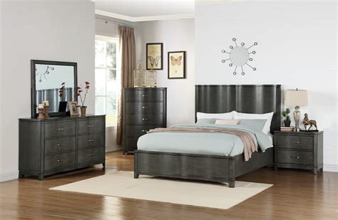 Queen Size Bed Dresser Mirror Nightstand 4pc Bedroom Set Modern ...