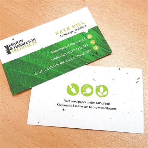 Seed Paper business cards custom printed in full color (single sided ...