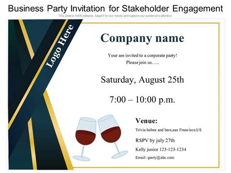 Business Party Invitation For Stakeholder Engagement | Presentation ...