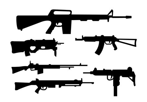 Collection of Rifles and Gun Shapes 83818 Vector Art at Vecteezy