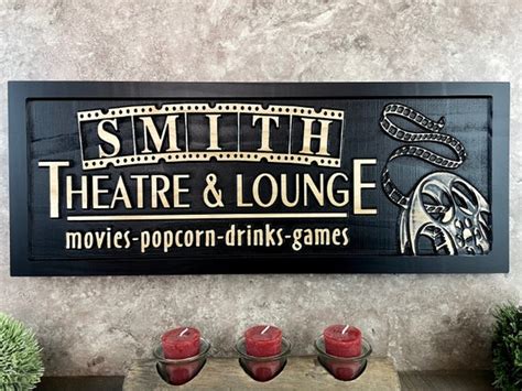 Custom Home Theater Sign Personalized Movie Theatre Room Decor - Etsy