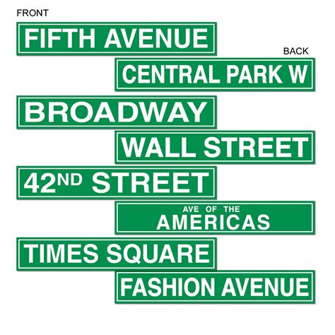 New York City Street Sign Cutouts - Cappel's