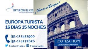 Tours Europa Turista 16D 15N con pasajes aéreos Air Europa