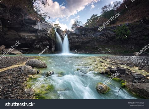 Beautiful Waterfall Sembalun District Lombok Island Stock Photo ...