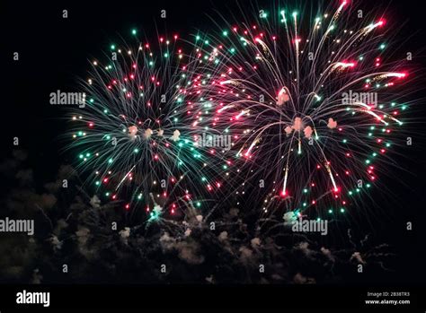 Fireworks on black background. For celebration design. Abstract ...