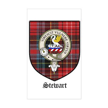 Stewart Clan Crest Tartan Rectangle Decal by coatofarmscrest