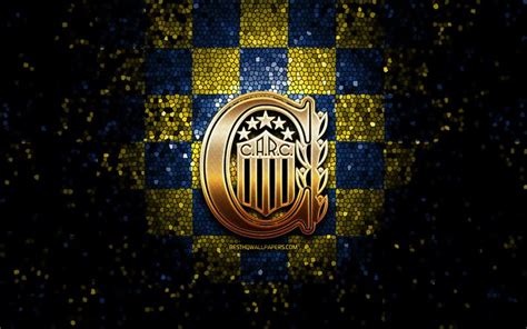 Download wallpapers Rosario Central FC, glitter logo, Argentine Primera Division, blue yellow ...