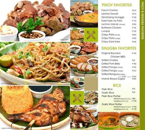 Menu at Lantaw Floating Native Restaurant - Cordova, Cebu City