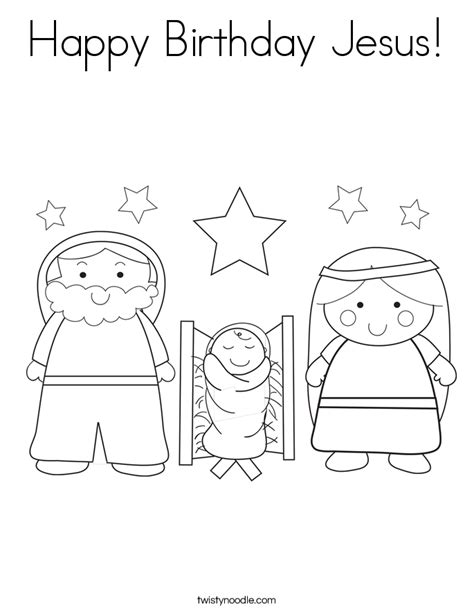 Happy Birthday Jesus Coloring Page - Twisty Noodle