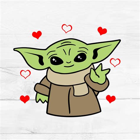 Baby Yoda With Heart Svg Bundle Disney Baby Yoda Clipart Svg Etsy ...