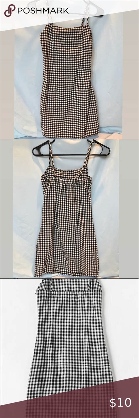 Slim Fit Black and White Checkered Dress