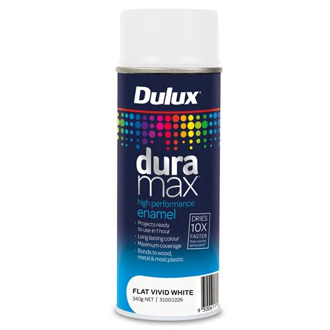 Dulux 340g Flat Vivid White Duramax High Performance Enamel Spray Paint - Bunnings New Zealand