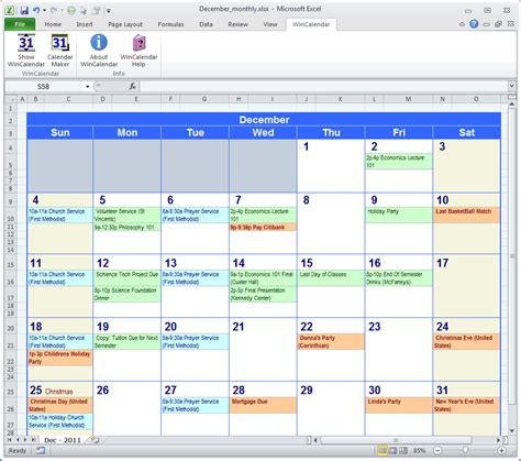 How To Format A Calendar In Excel