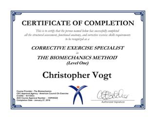 CVogt TBMM-CEC cert | PPT