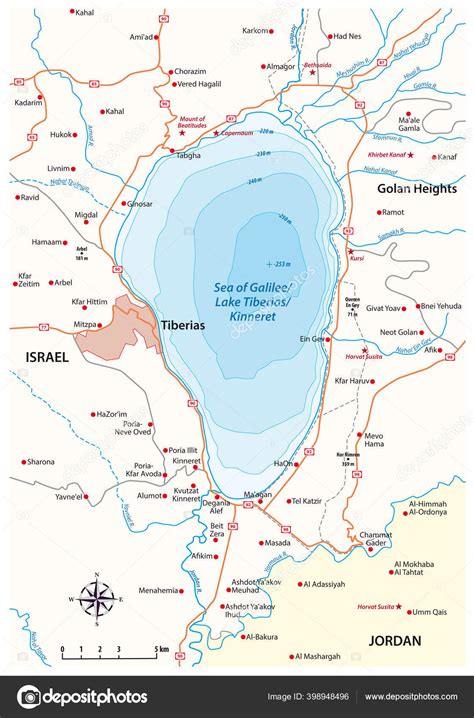 Vector Map Israeli Sea Galilee Stock Vector by ©Lesniewski 398948496