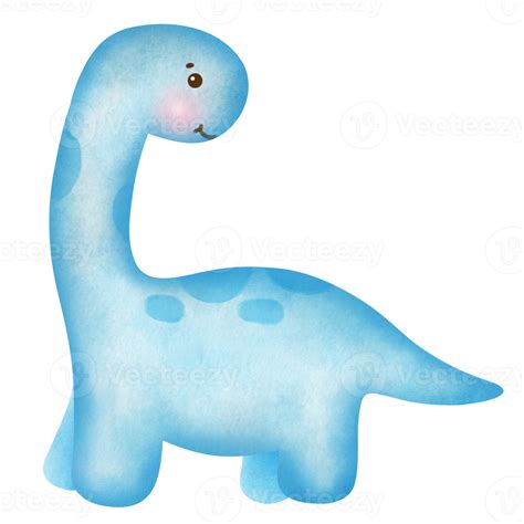 Cute dinosaur clipart in watercolor style . 21096389 PNG