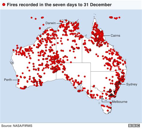 Australia Wildfires Map