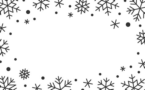 Premium Vector | Snowflake winter linear border Ornate frame with copy ...