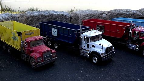 First Gear 1/34 Scale Roll Off Collection Garbage Trucks - YouTube