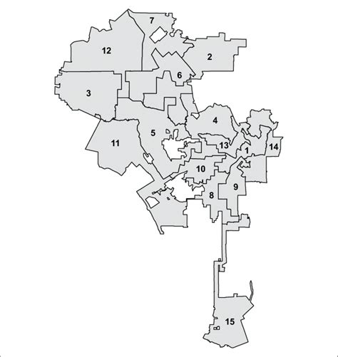 Los Angeles City Council districts (2001-2011). | Download Scientific ...