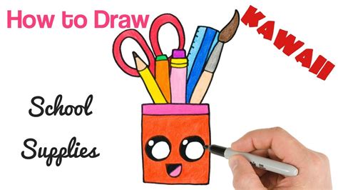 How to Draw School Supplies Cute and Easy Stuff | Back to School Drawings | Mister Brush - YouTube