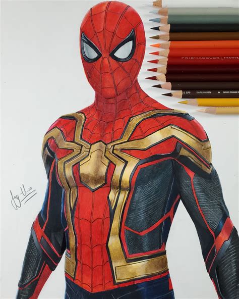 Wanted to share a drawing I made of Spider-mans Integrated Suit : r ...