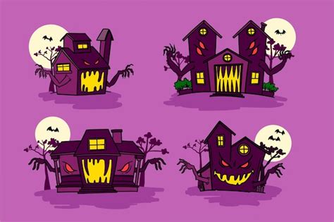 Free Vector | Terrific hand drawn haunted house