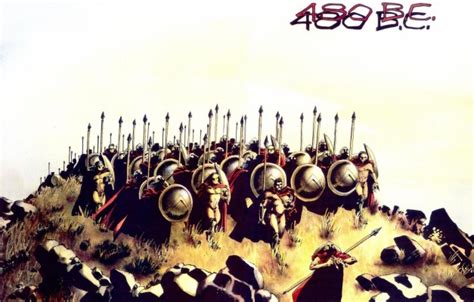 Posterhouzz Movie 300 Spartans Historical Warrior Spear - 300 Spartans Pushing Persians Off ...