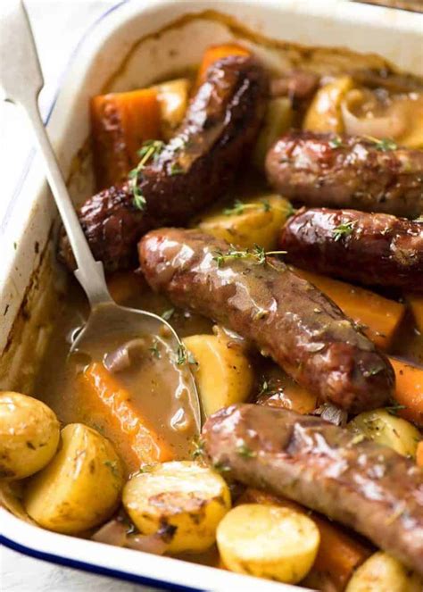 Sausage Bake with Potatoes and Gravy | Recipe | Sausage bake, Beef ...