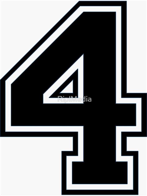 "Varsity Team Sports Uniform Number #4 - Black" Sticker for Sale by ...