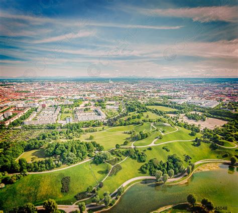 Aerial view of Olympiapark Munich, Bavaria, Germany - stock photo ...