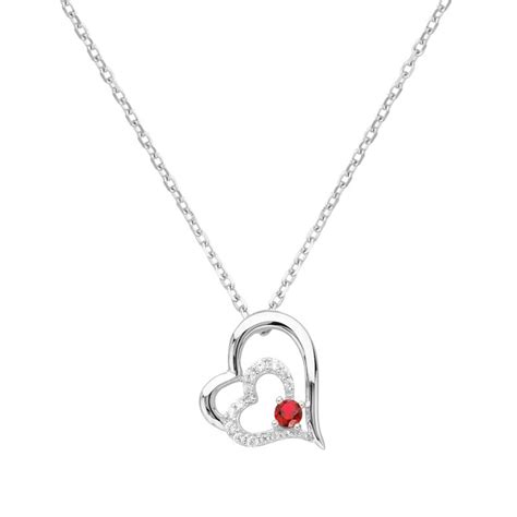 Collier femme coeur edora argent 925/1000 et spinelle - colliers-femme - edora