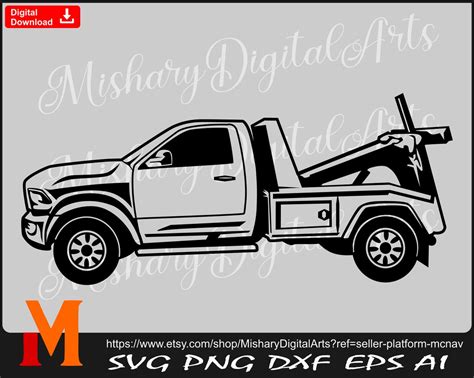 Tow Truck Silhouette, Tow Truck Svg, Towing Svg, Truck Svg Cricut, CNC ...