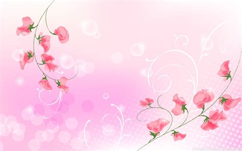 Pink Flowers Illustration Ultra HD Desktop Background Wallpaper for 4K UHD TV : Tablet : Smartphone