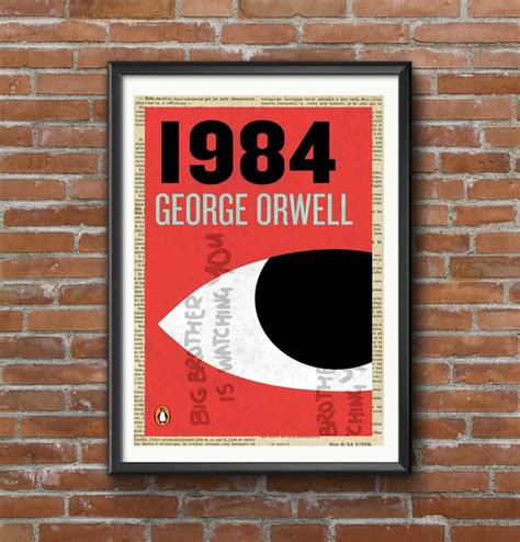 1984 Book Print George Orwell Print Big Brother Book Cover | Etsy