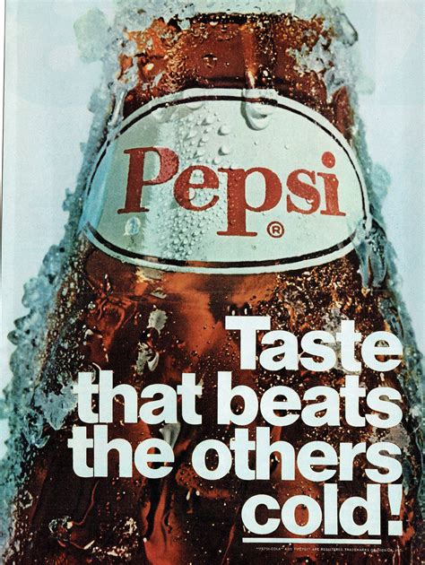 1969 Advertisement Pepsi Cola Taste That Beats The Others Ice Cold Bottle Close Up Logo Drinker ...