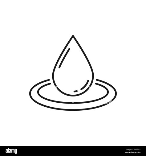 Falling drop, spa and face beauty cosmetics ingredient isolated outline icon. Vector hyaluronic ...