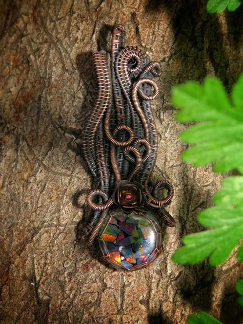 Lightning ridge mosaic opal pendant by Tanja Dobroslavić | Wire wrap ...