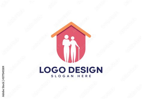 Nursing home house logo design on luxury background. Nursing home house ...