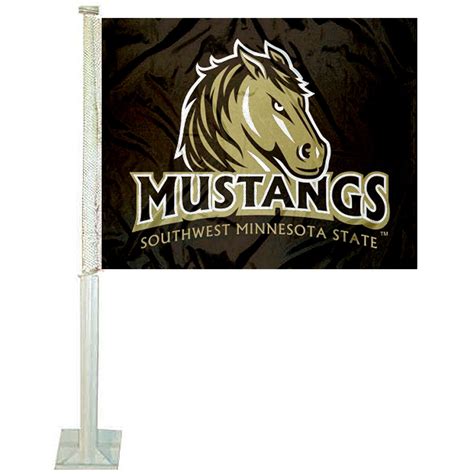 SMSU Mustangs Logo Car Flag - State Street Products