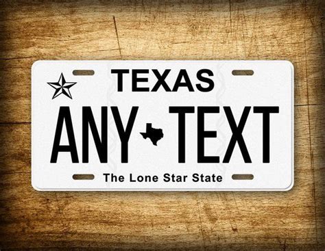 TEXAS Personalized License Plate Customized Auto Tag ANY TEXT 6x12 Sign TX Car & Truck License ...