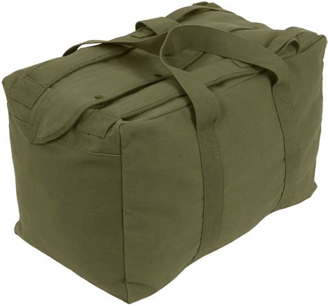 Heavy Duty Canvas Large Cargo Bag with Backpack Straps Cotton Military Parachute - Bags