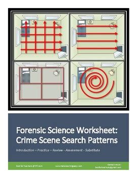 Forensic Science Worksheet: Crime Scene Search Patterns by Best for Teachers