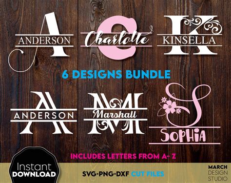 Split Monogram SVG Floral Monogram SVG Split Monogram Letters SVG Split ...