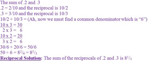 Grades 6, 7 and 8 | Math | Middle School | Algebra - Reciprocals 3 - (Moderate - Decimals)