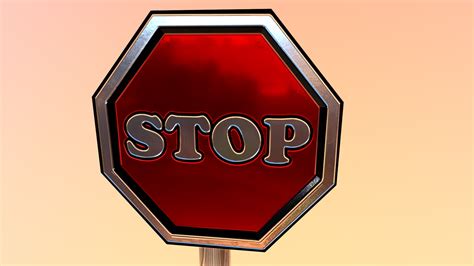 Stop sign 3D model - TurboSquid 1235802