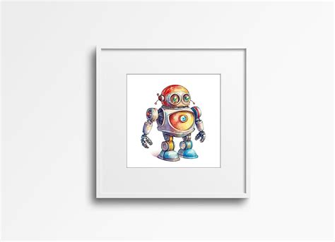 Cute Robot Clipart 8 High-resolution Pngs Digital Download - Etsy