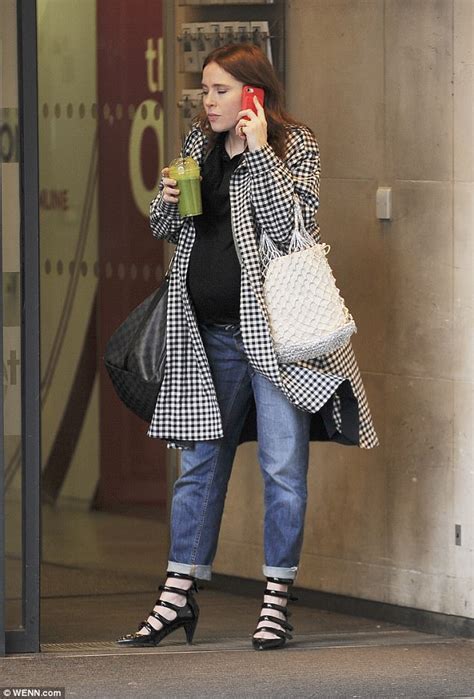 Pregnant Angela Scanlon wraps up baby bump at BBC Studios | Daily Mail ...