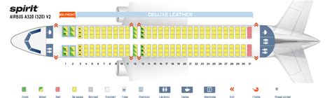 Seat map Airbus A320-200 Spirit Airlines. Best seats in the plane