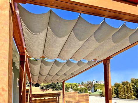 Retractable Shade Canopy Pergola Kit, Custom Made from Redwood ...